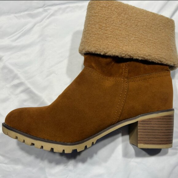 New (WOT) SO SIMPOK Women's Slip On Warm Ankle Boots Block Heel Winter Boots - Picture 3 of 11